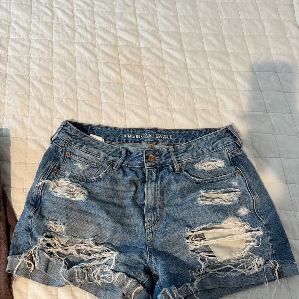 American Eagle Outfitters Blue Distressed Women's Shorts